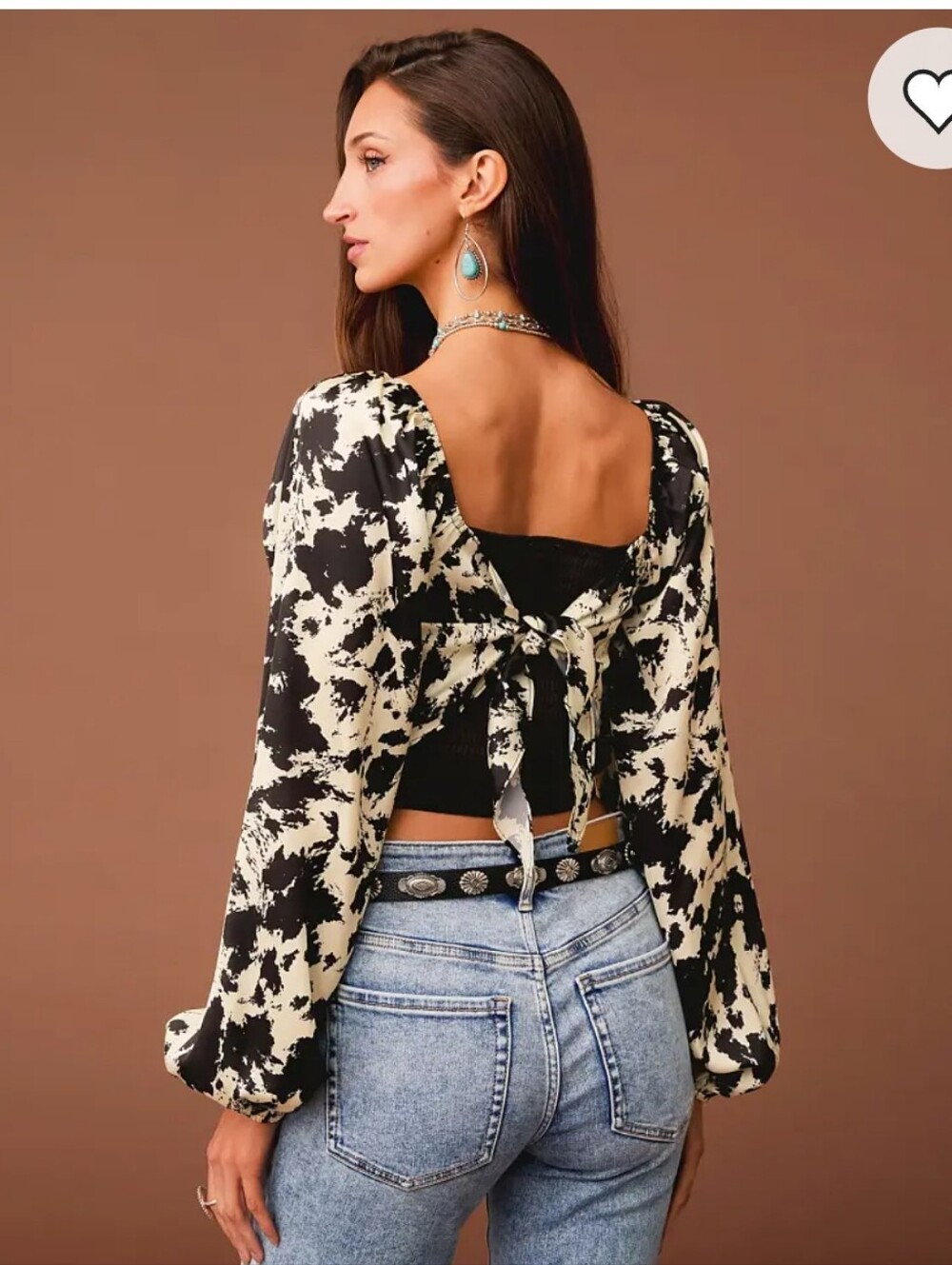 Buckle Exclusive Satin Cow Print Hanky Top Sold Out On Website